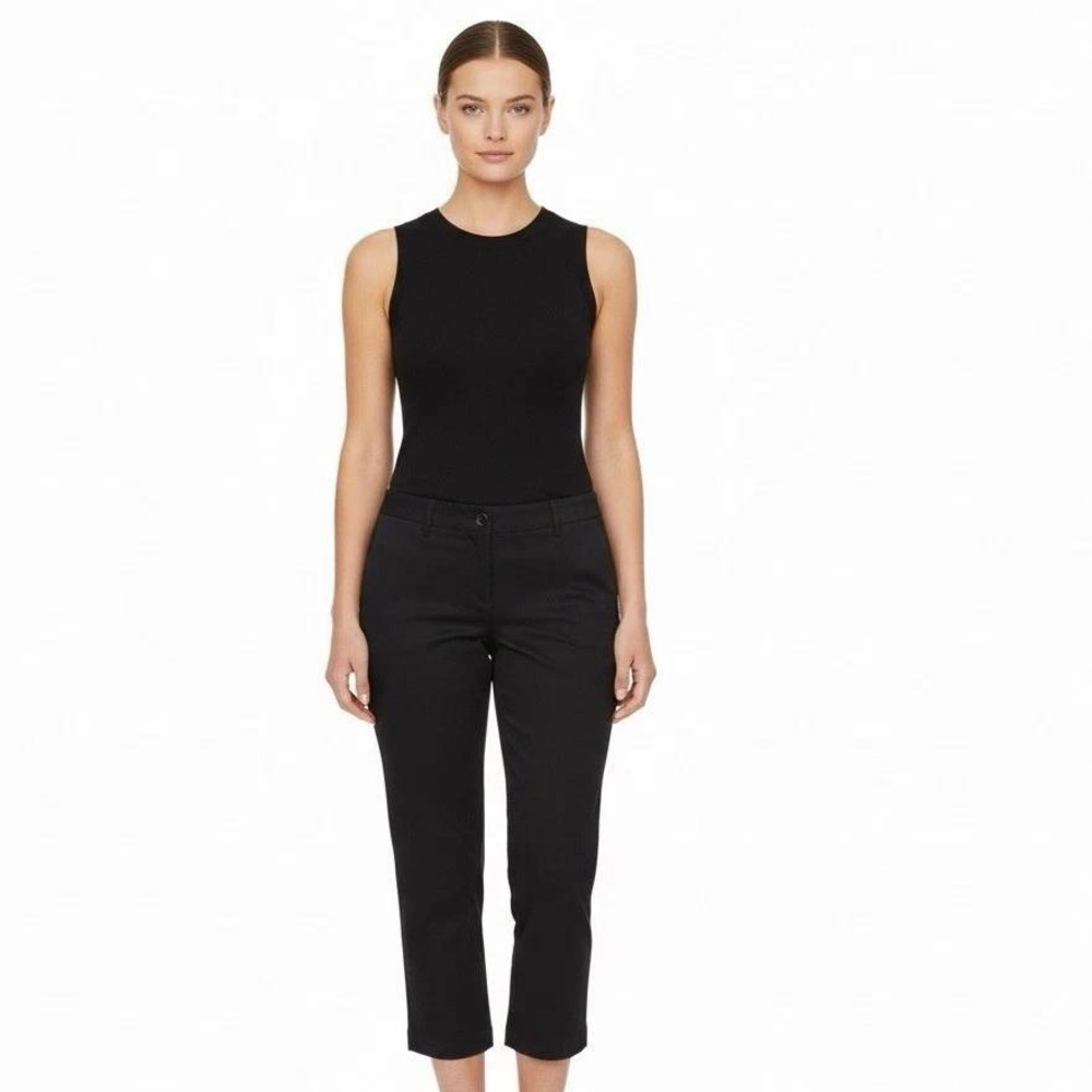 Talbots‎ Perfect Crop Pant Womens 10 Black Slim Leg At Waist NWT At Waist